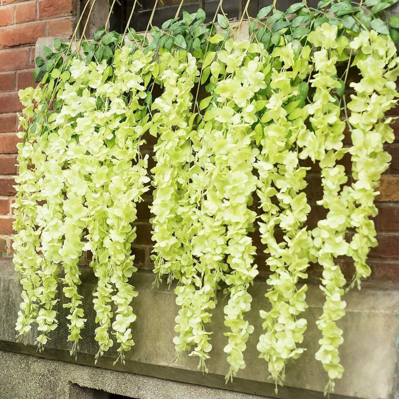 Faux Wisteria Swag, Light Green