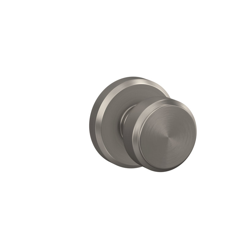 Bowery Knob with Greyson Trim Non-Turning Lock, Satin Nickel