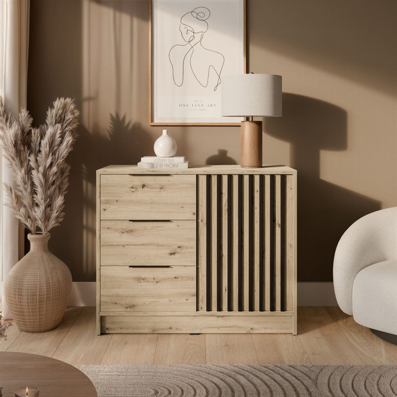105cm Sideboard, Artisan Oak/Black