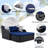 79.9" Outdoor Sunbed With Adjustable Canopy, Double Lounge, PE Rattan Daybed, Black Wicker And Blue Cushion-1746363953