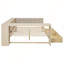 Lit plateforme double en bois avec tablettes de rangement, tiroirs, station de charge et tête de lit tapissier-1686073142