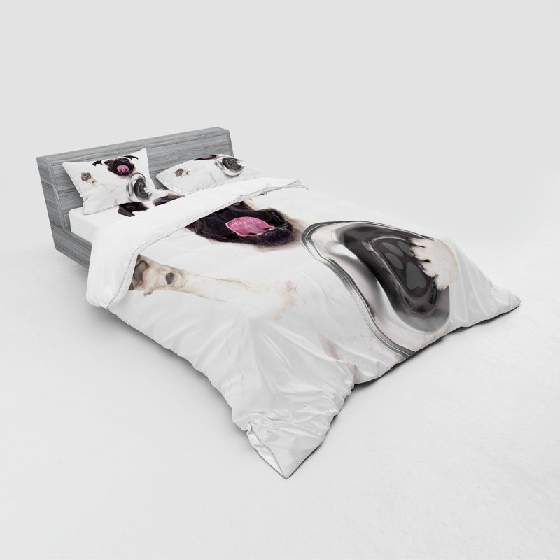 Ensemble de housse de couette carlin, Housse de couette grand + 3 pièces supplémentair