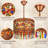 3-Light Moroccan Gemstone Pendant Light With Drum Shade