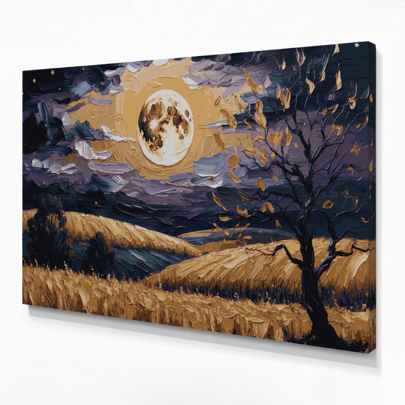 Art d'Halloween sur toile, scènes de lune, H 16 po x l 20 po
