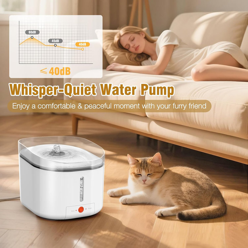 Distributeur d'eau pour chien Sharper Image Clean Flow, blanc, 3 L
