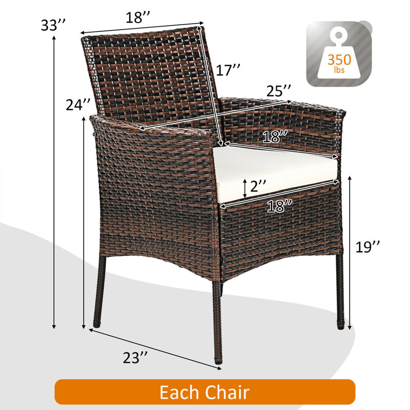 Chaise de patio avec coussin, Mélange de bruns