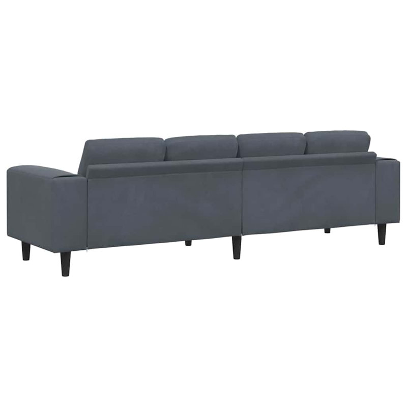 Ensemble de canapé, Velours noir, Noir