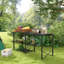 Table de cuisine de voyage pliable avec beaucoup de rangement, réglable et suspendue Support de lampe de station de cuisson extérieure portable, accessoires, rangement