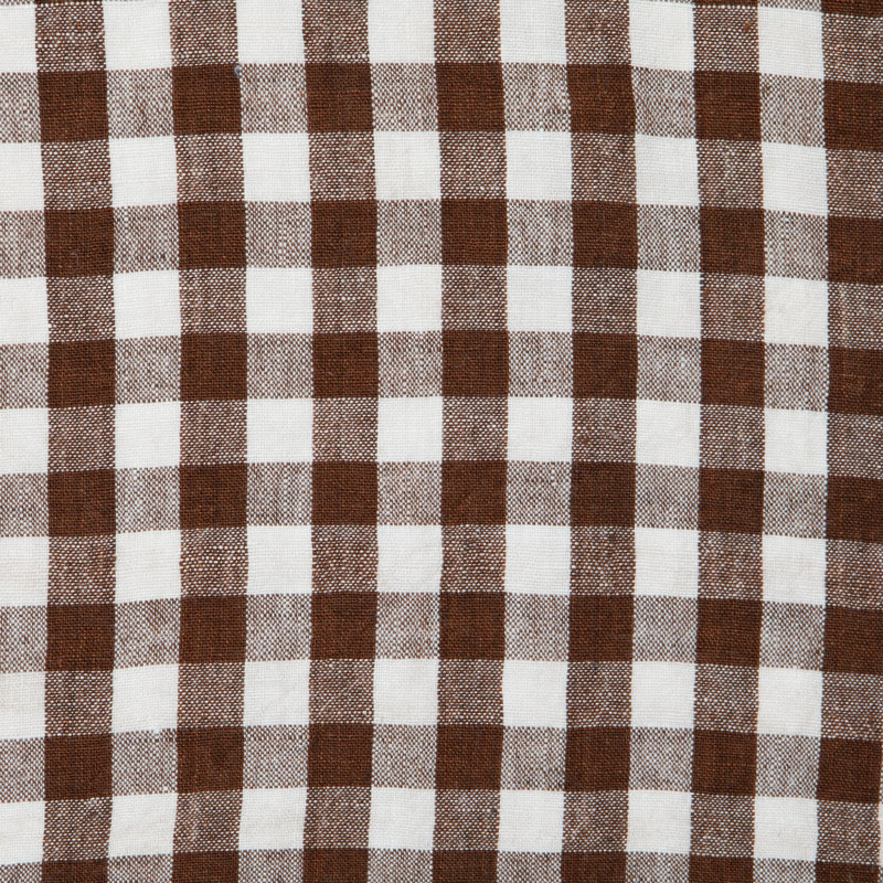 Alessandro Linen Gingham Square Napkin, Walnut