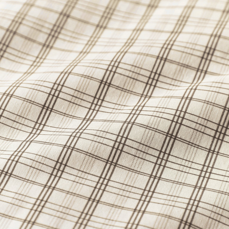 Tranquil Check Duvet Cover Set, Chocolate Chequered, Double Duvet Cover + 2 Pillowcases