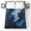 Couvre-lit matelassé à vagues bleues abstraites toutes tailles-126078099