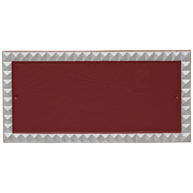 Plaque d’adresse murale sur 1 ligne cairo, Rouge Brique / Argent