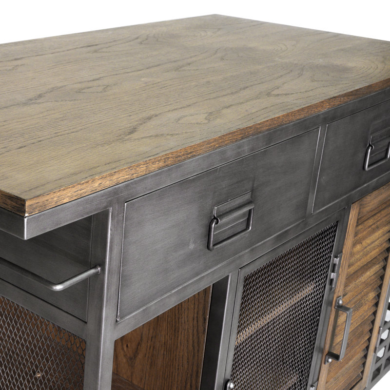 Zepeda Solid Wood Top Kitchen Island