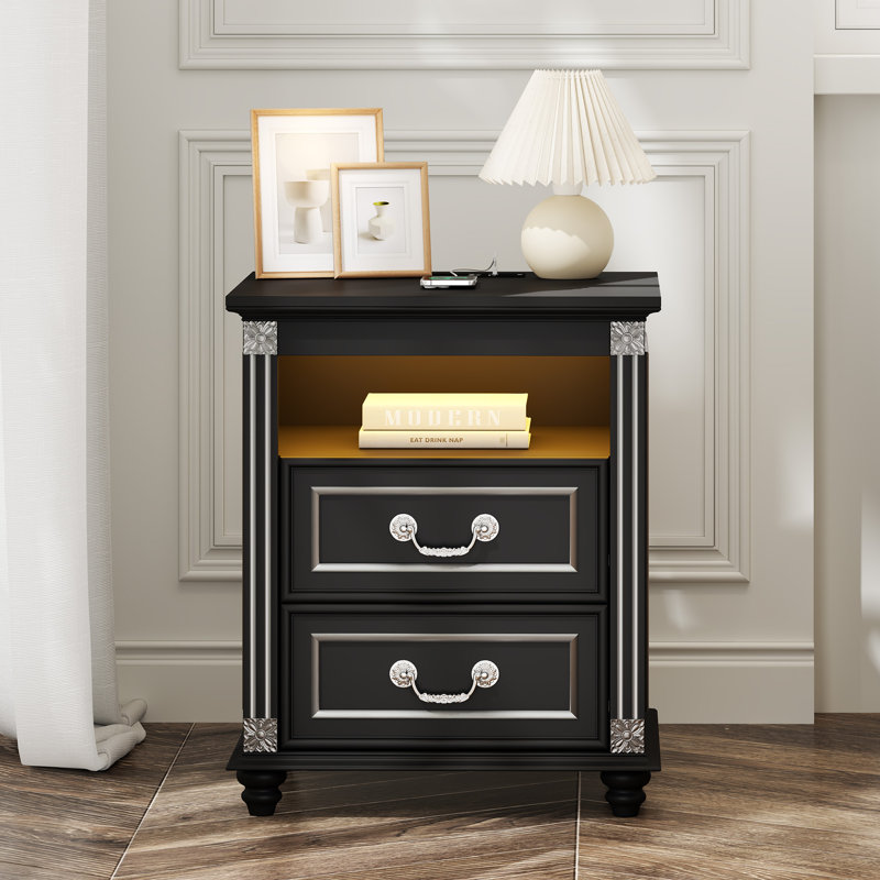 50cm W Bedside Table, Black