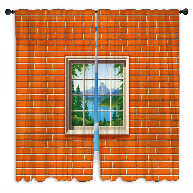 Rideaux de fenêtre Brick Wall, 80in x 82in - 2 panels, Room Darkening