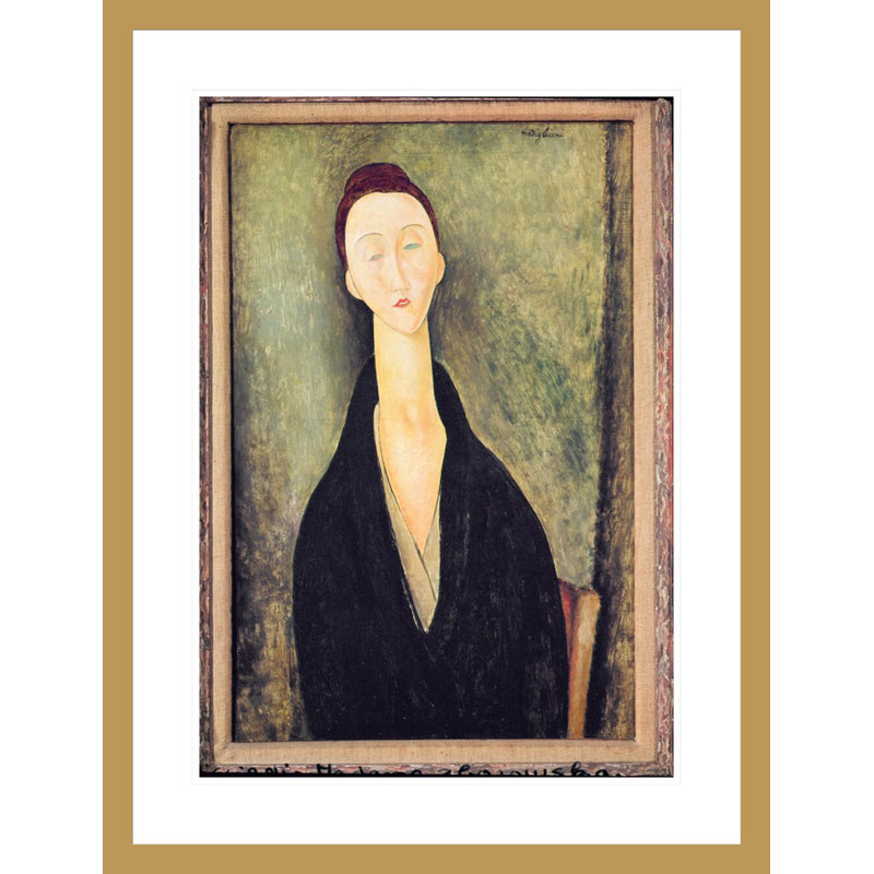 «Mademoiselle Hanki Zborowska» par Amedeo Modigliani - Estampe numérique encadrée, H 29,5 po x l 22,52 po