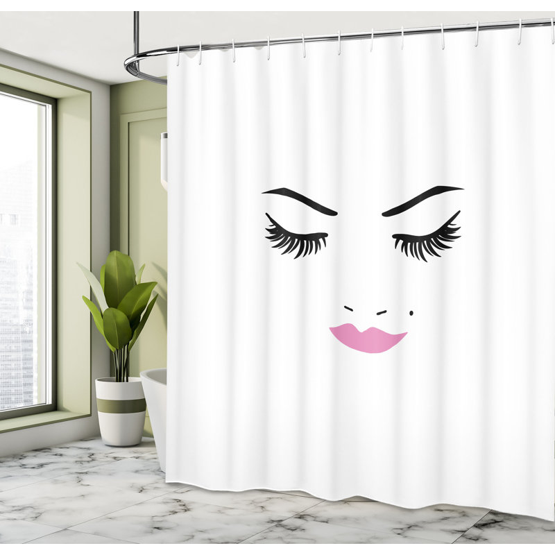 Shower Curtain with Hooks Included, 70" H x 69" W