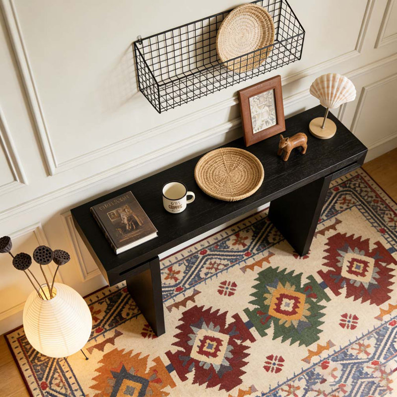 Table d'appoint Rustic Farmhouse Console, Noir