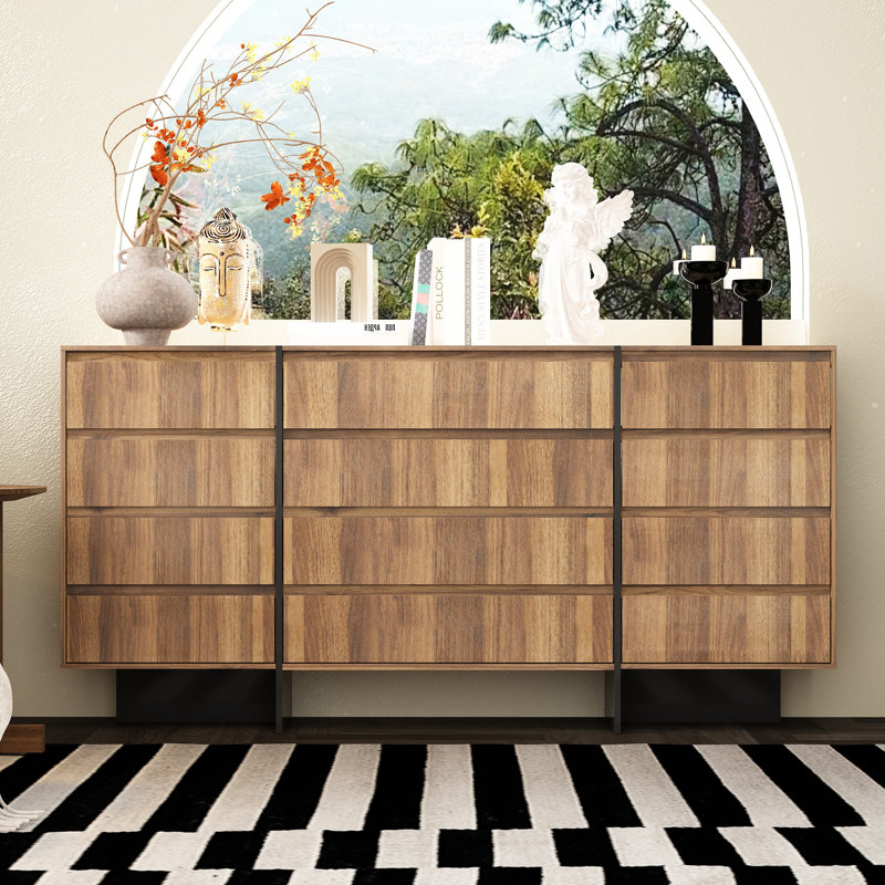Armoire 12 tiroirs avec finition grain de bois