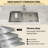 33"L x 22"W Drop-in Workstation Double Bowl Kitchen Sink 16 Gauge Stainless Steel Kitchen Sink-124197997-124197996