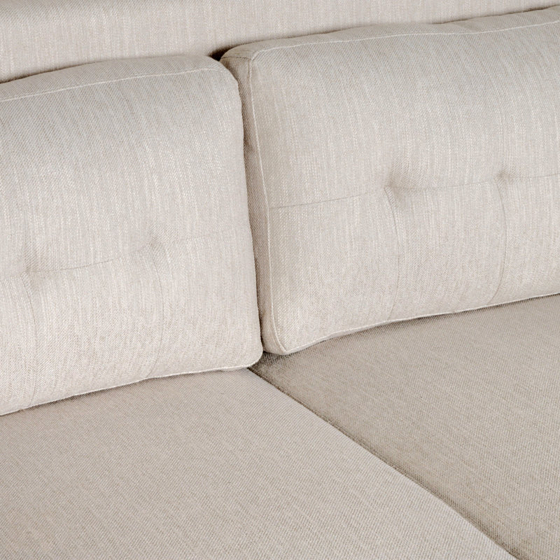 Causeuse à accoudoirs carrés 58 po, Tissu beige