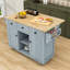 Chariot pour îlot de cuisine à roulettes Arlete avec abattant, 3 tiroirs et supports de rangement internes-397050757