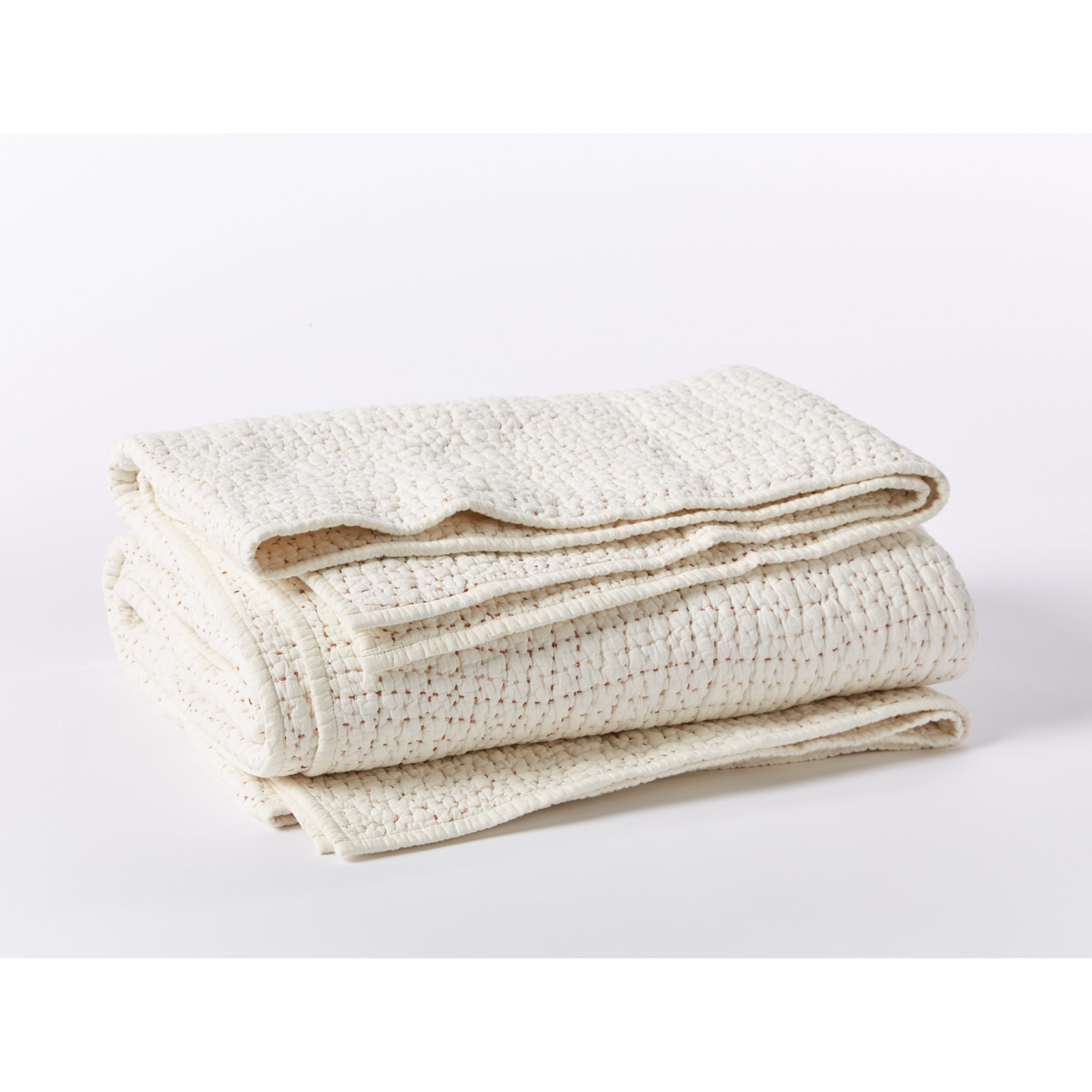 Pebbled Organic Percale Quilt, Undyed, King Quilt