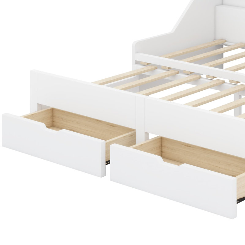 Lit avec rangement Jong, Blanc