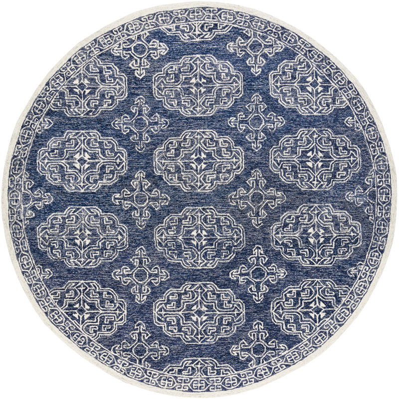 Bergmann Wool Oriental Indoor Rug, Round 8'