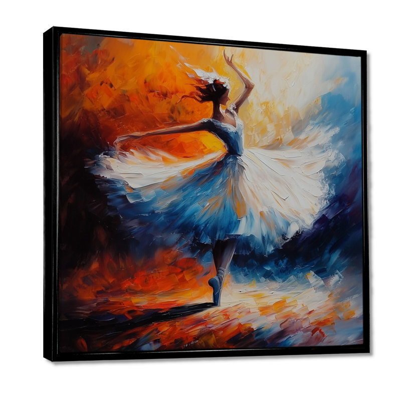 Summer Serenity Ballet Dance I - Ballet, reproduction d'art murale, H 36 po x l 36 po, Noir