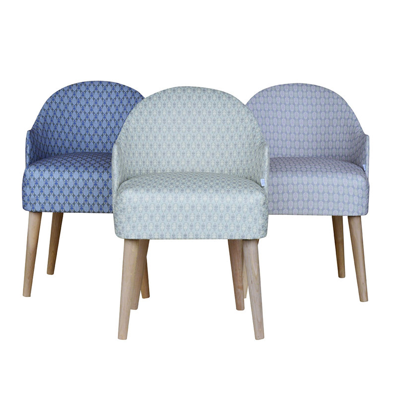 Würfel Upholstered Armchair, Light purple