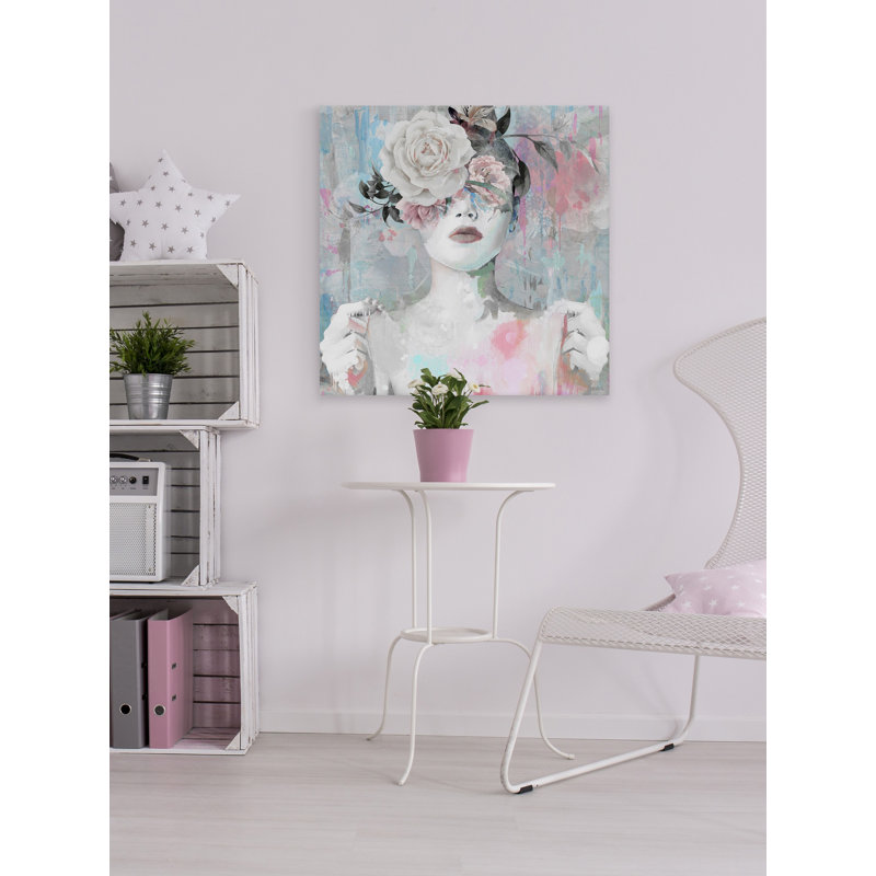 Dreaming With Flowers by Parvez Taj - Wrapped Canvas Painting, 20cm H x 20cm W