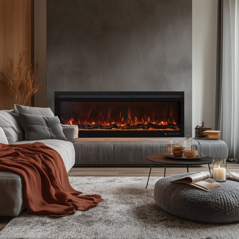 Electric Fireplace, 17.7" H x 50" W x 6.6" D