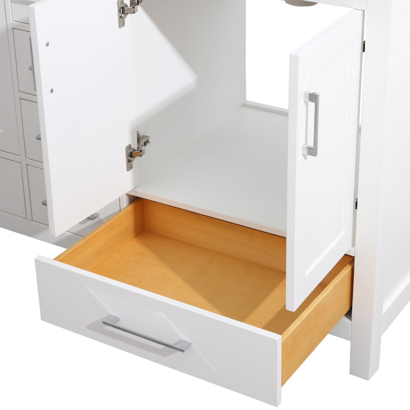 Cordoba 72-inch W x 22-inch D 4-Door & 6-Drawer Bathroom Vanity with Double Sink and Carrara Marble Countertop