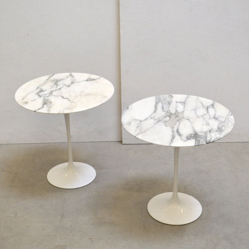 Averelle Faux Marble Round Side Tables, Set of 2