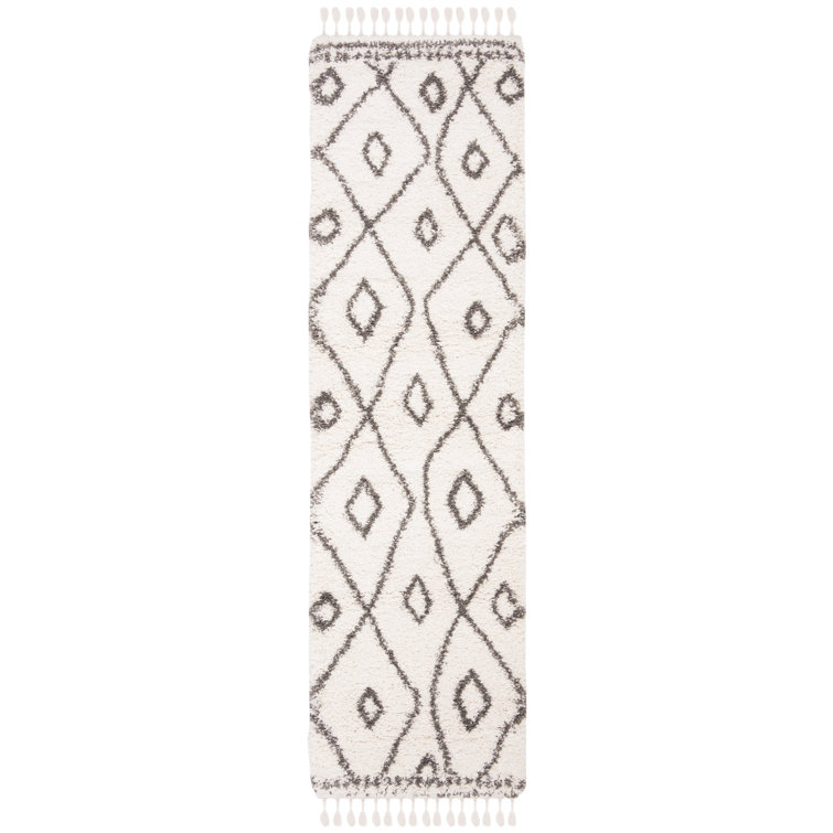 ImraanMoroccan Fringe Shag Performance Geometric Rug