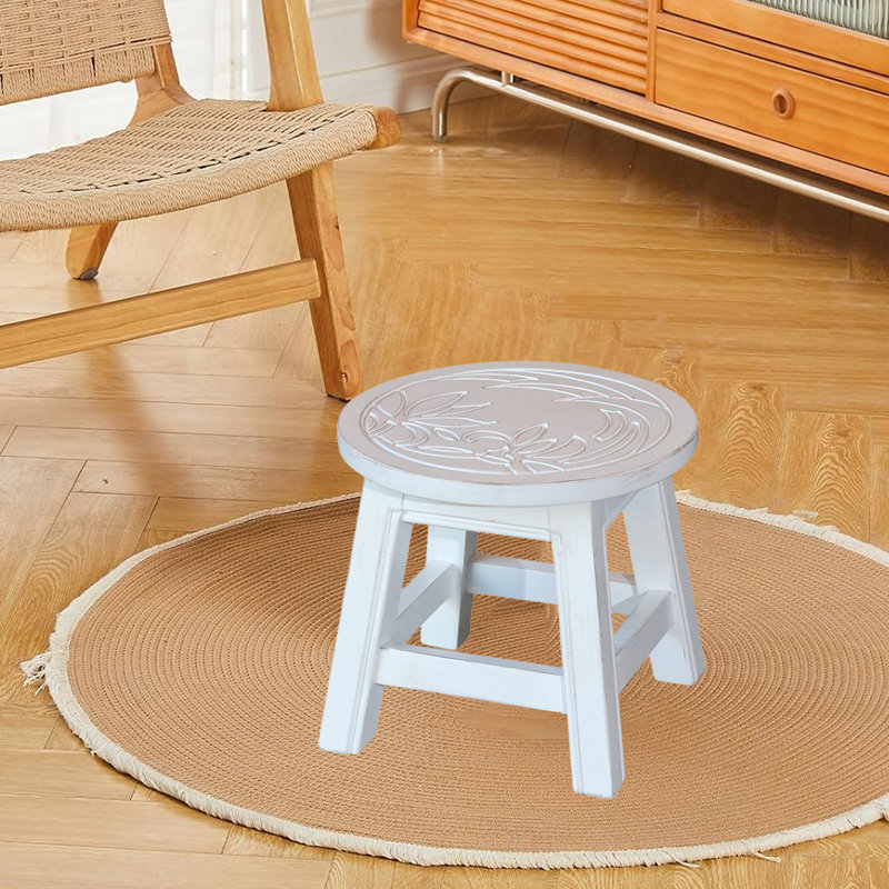 Parick 1 - Step Wood Step Stool, White