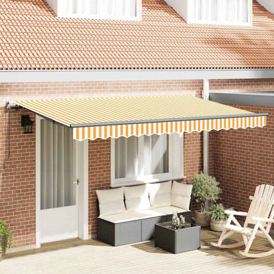 vidaXL 400 cm W x 200 cm D Polyester Retractable Door / Window Awning