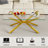 39.37" Rectangular Clear Tempered Glass Coffee Table,Stylish Design With Gold Metal Legs, Coffee Table For Living Room-1093113585-1102445376
