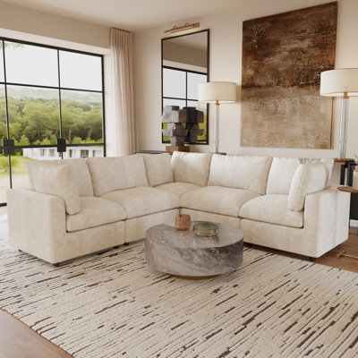 Kessi 5-piece Slipcovered Sectional