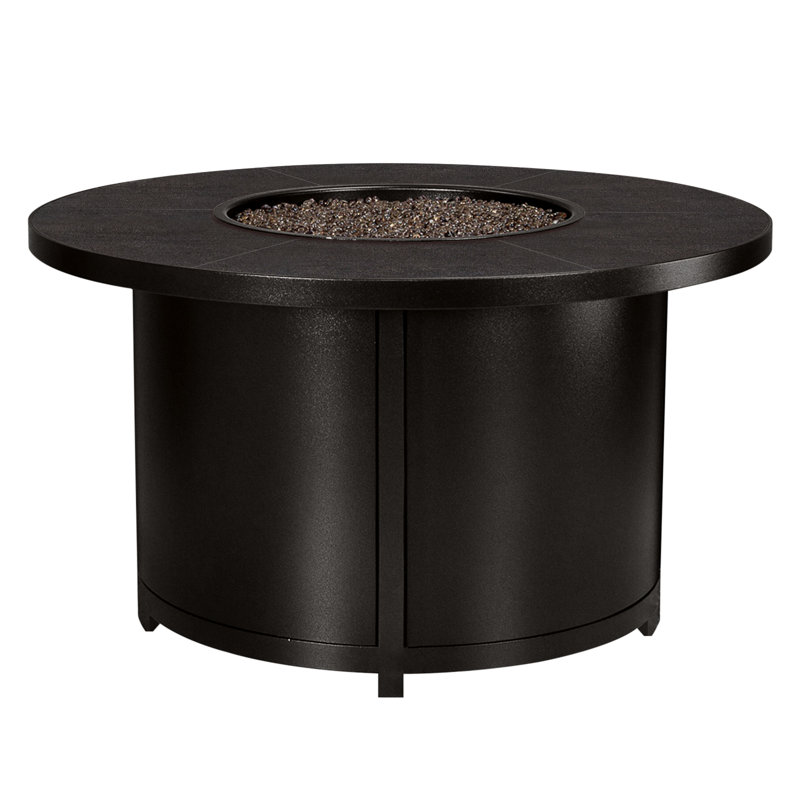 Elba Aluminum Outdoor Fire Pit Table, 24" H x 42" W x 42" D, Carbon Black, Urban Shift