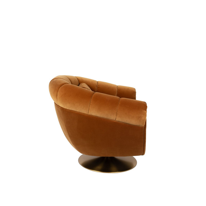 Member Swivel Lounge Chair, Orange Cotton Blend