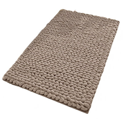 Tapis de bain ultra doux à séchage rapide, tapis de bain en chenille épaisse et antidérapante, tapis de sol en tresse douillette pour baignoire, lavabo, buanderie, chambre à coucher, beige, 24 po x 36 po
