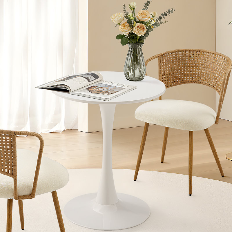 Table basse 24 po Mid-Century, Blanc