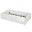 Lit plateforme simple tapissier avec garde-corps et station de charge, blanc-1641268786