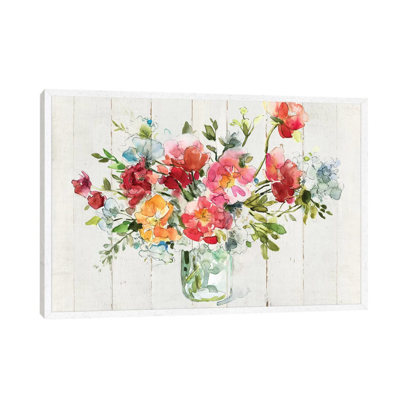 My Summer Garden I by Carol Robinson - Print on Canvas, 101.6 cm H x 66.04 cm W, White Framed