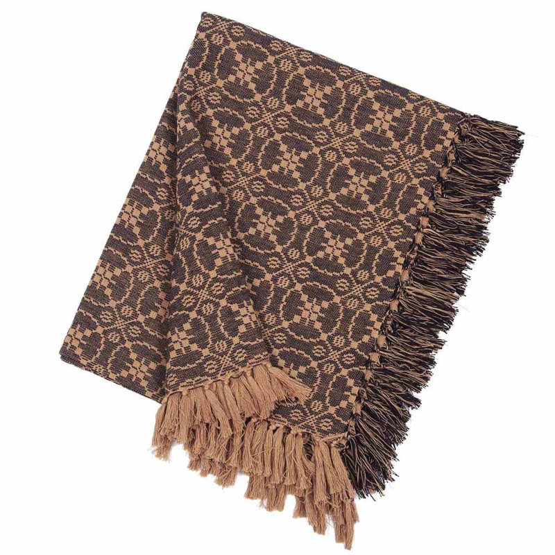 Couverture 100% coton , Noir / brun clair