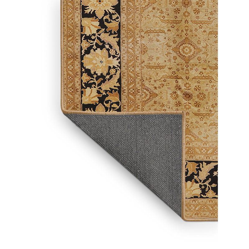 Tapis beige / bleu marine Runuf, Rectangle 4 pi x 6 pi