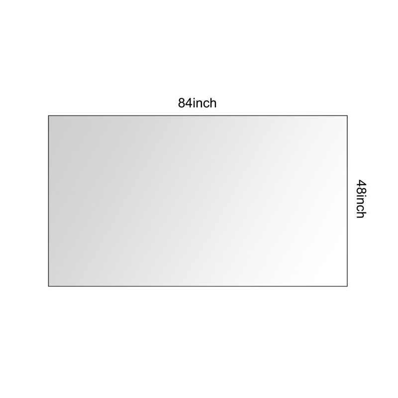 Miroir de salle de bain mural 84 po x 48 po avec cadre en aluminium et miroir mural rectangulaire, Noir