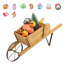Pot en bois brouette-1250827578
